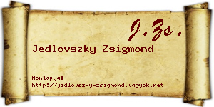 Jedlovszky Zsigmond névjegykártya