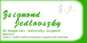 zsigmond jedlovszky business card